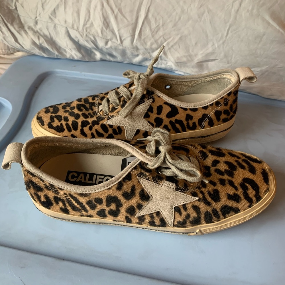 Unworn Golden Goose sneakers leopard print